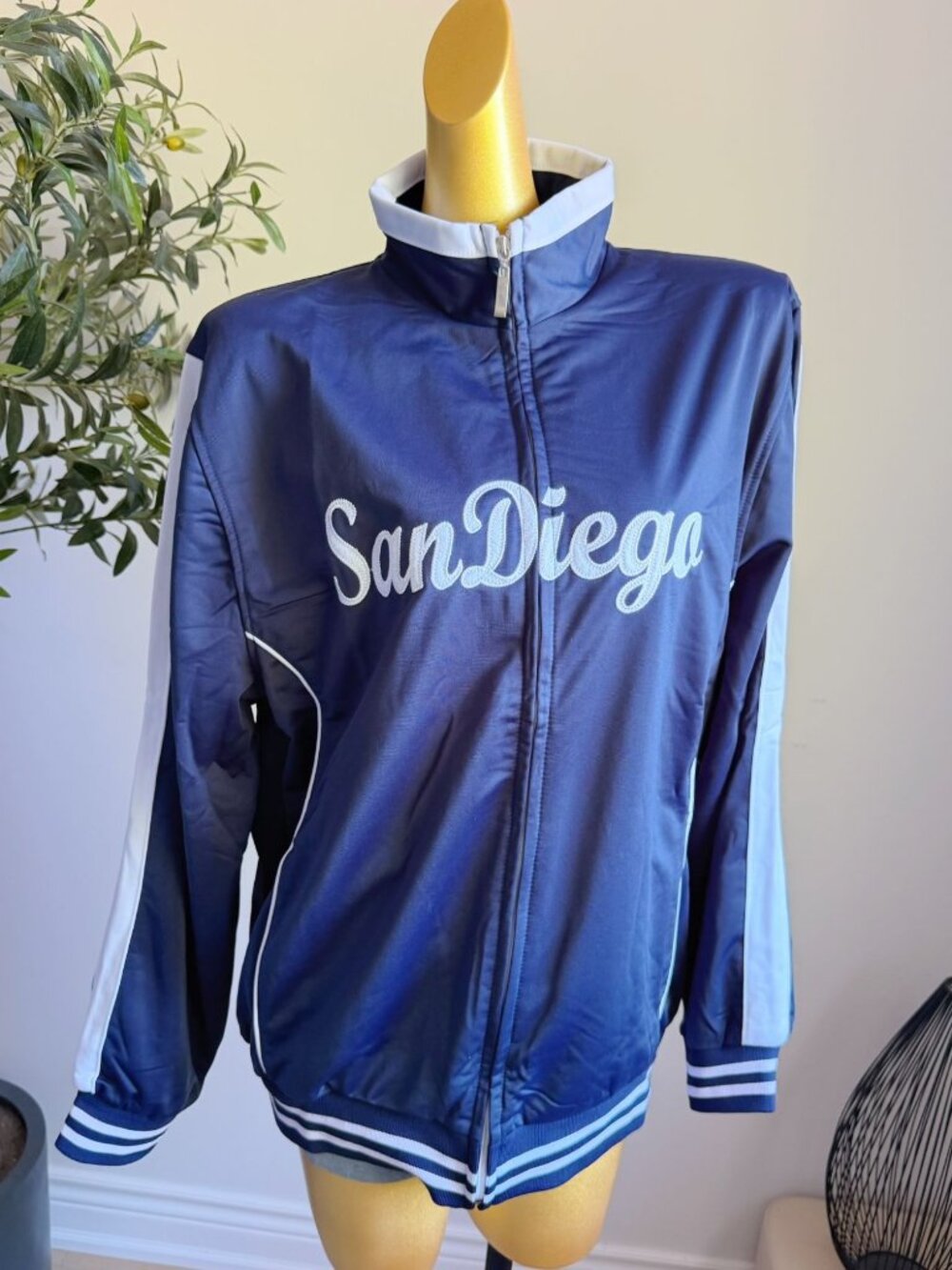 Vision Sports San Diego Navy Track Jacket Unisex L NWT